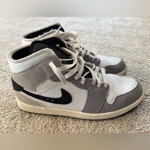 Air Jordan 1 Mid Craft Cement Gray Black in men’s size 11.5